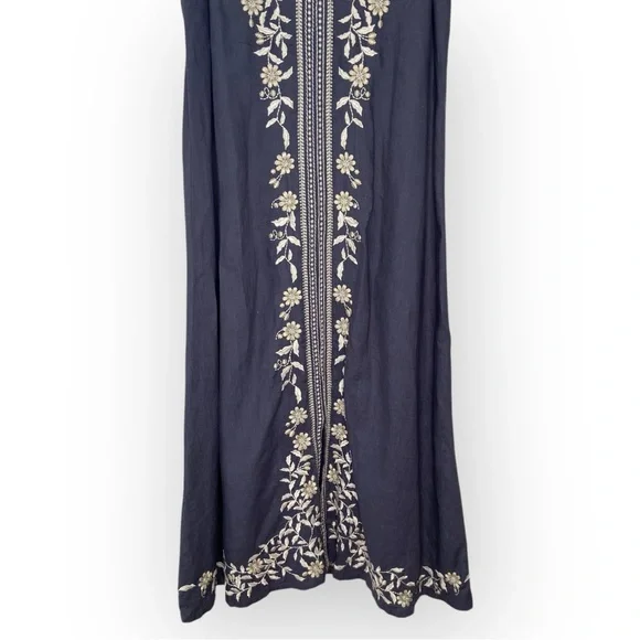 PureJill Linen Embroidered Maxi Dress, Like New Condition, Size S - Picture 4 of 8
